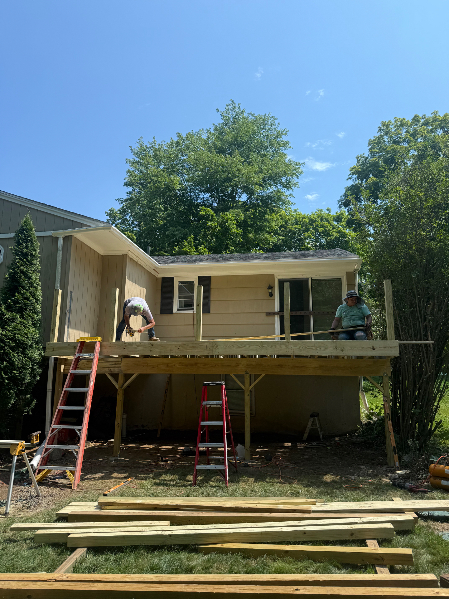 Custom deck build in Prospect, CT